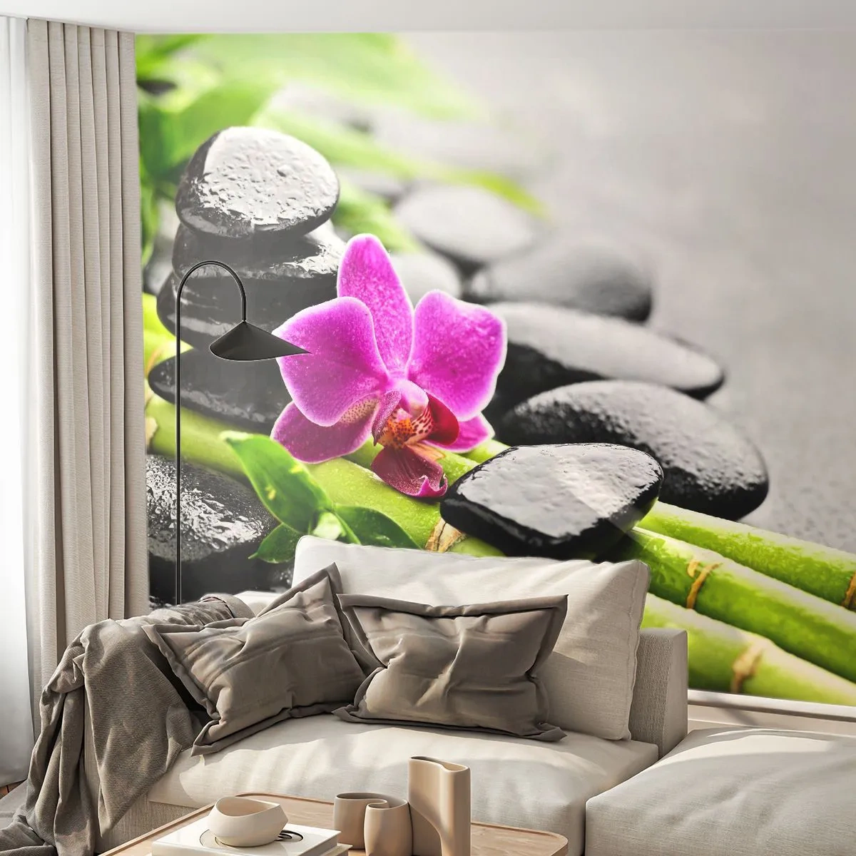 Fototapeta Premium Sand - V klidné rovnováze - Květiny, Orchidej, Orchidej - 350x256 cm