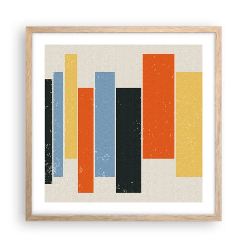 Plakát v rámu světlý dub - Záznam hudby - 50x50 cm