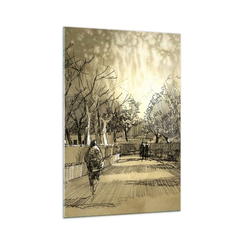 Obraz na skle - Pírkem zastavený okamžik - 70x100 cm