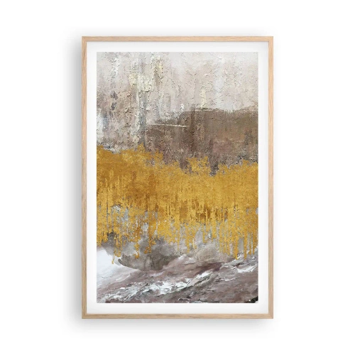 Plakát v rámu světlý dub - Zlatistý závan - 61x91 cm