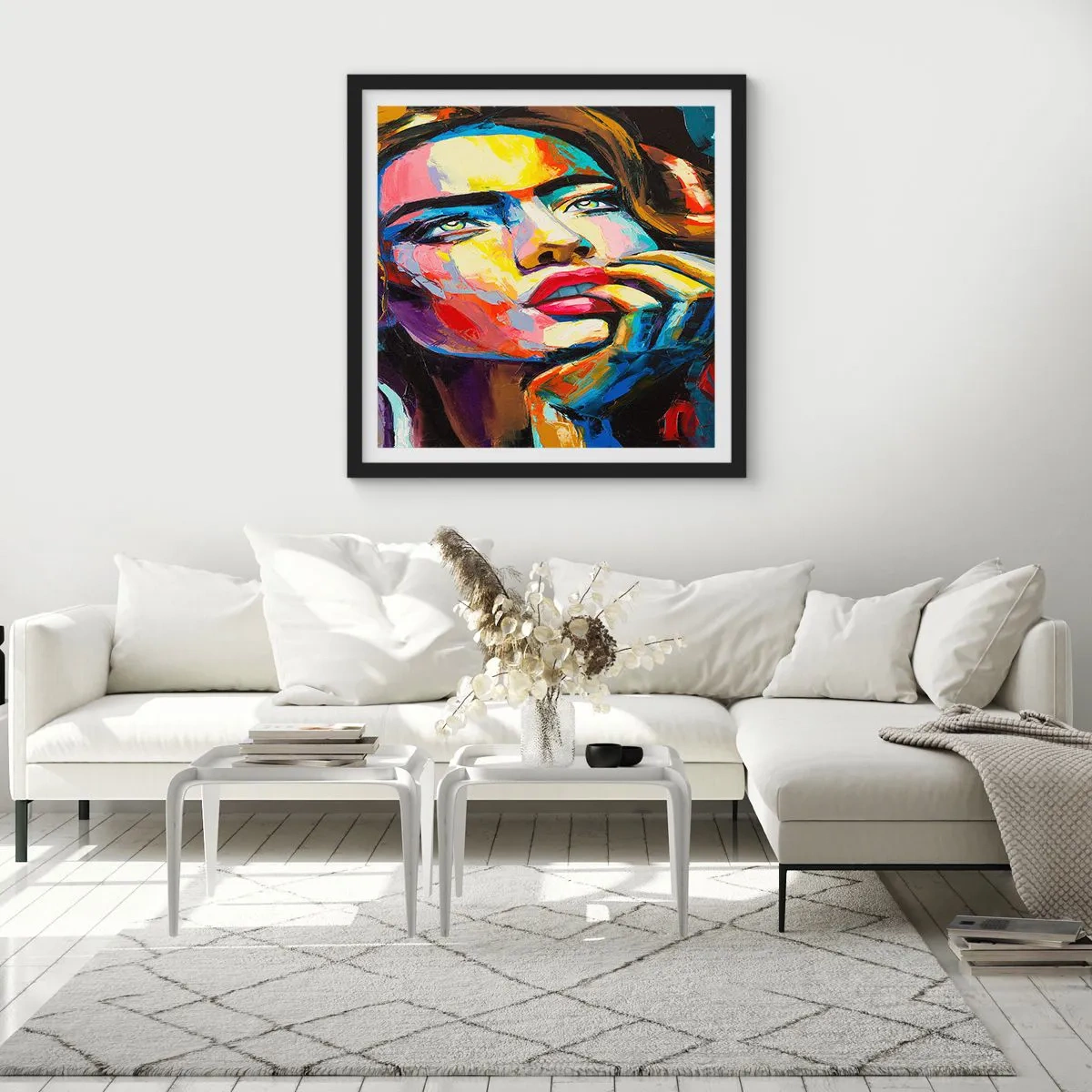 Plakát v černém rámu - Sny, jak ptáci letí oblohou - 40x40 cm