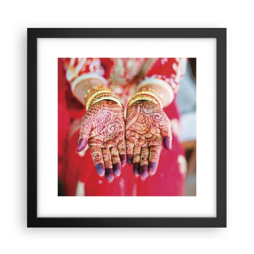 Plakát v černém rámu - Připravená chytit štěstí - 30x30 cm