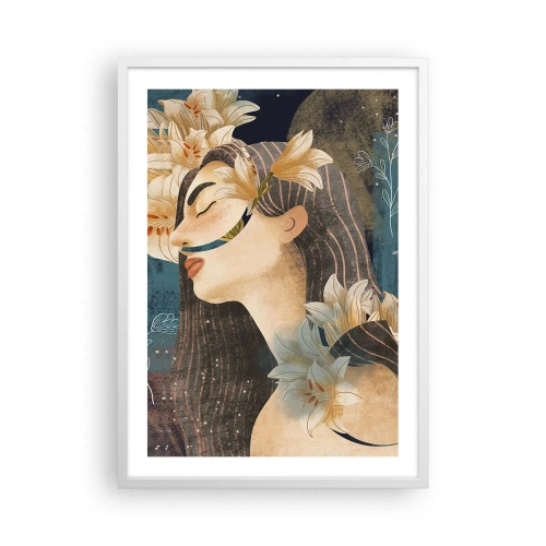 Plakát v bílém rámu - Pohádka o princezně s liliemi - 50x70 cm