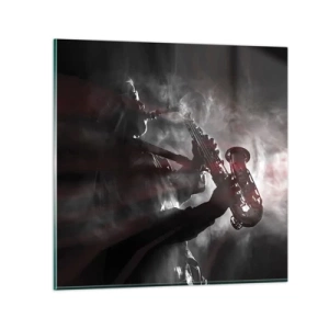 Obraz na skle - V oparu jazzu - 60x60 cm