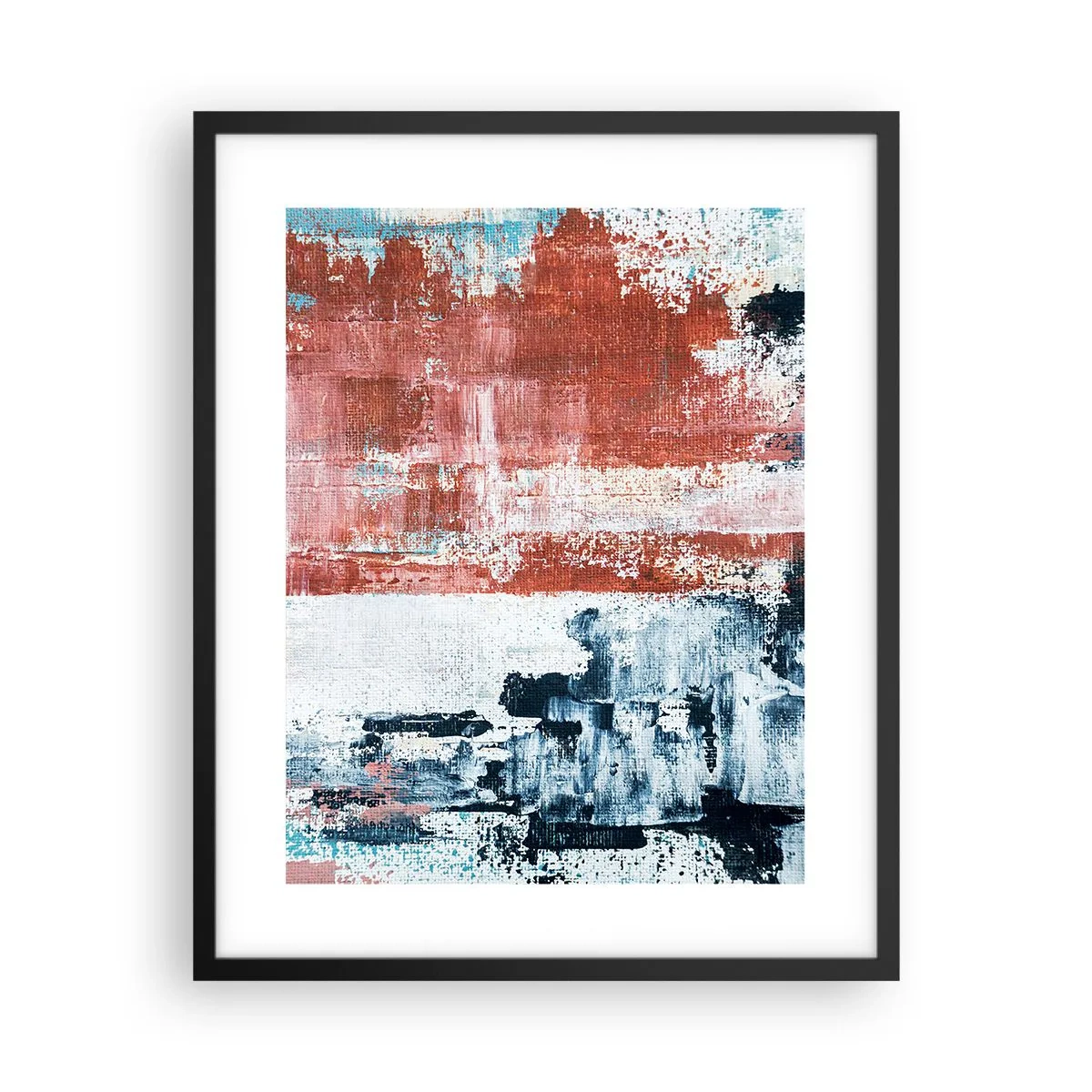 Plakát v černém rámu - Abstraktní půl na půl - 40x50 cm