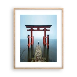 Plakát v rámu světlý dub - Japonské zamyšlení - 40x50 cm