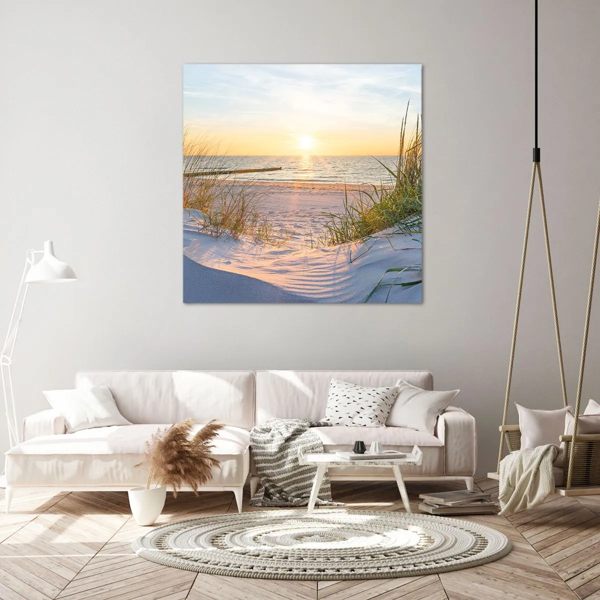 Obraz na plátně - Šumění moře, zpěv ptáků, divoká pláž uprostřed trávy… - 30x30 cm