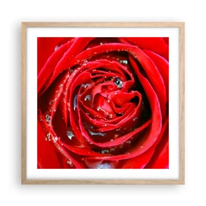 Plakát v rámu světlý dub - V kapkách rosy - 50x50 cm