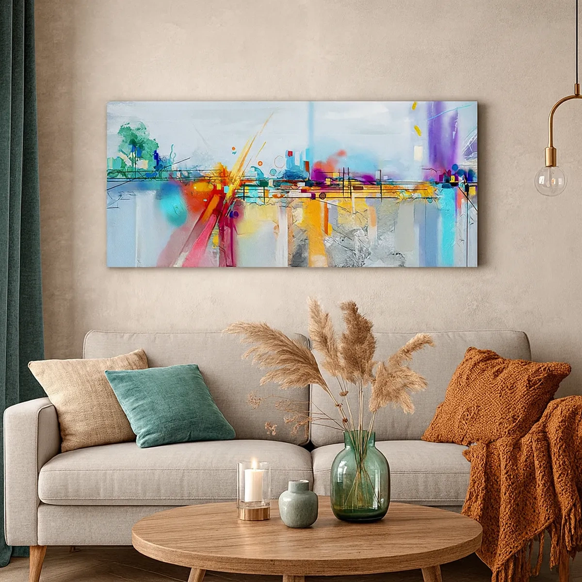 Obraz na plátně - Most radosti nad řekou života - 30x30 cm