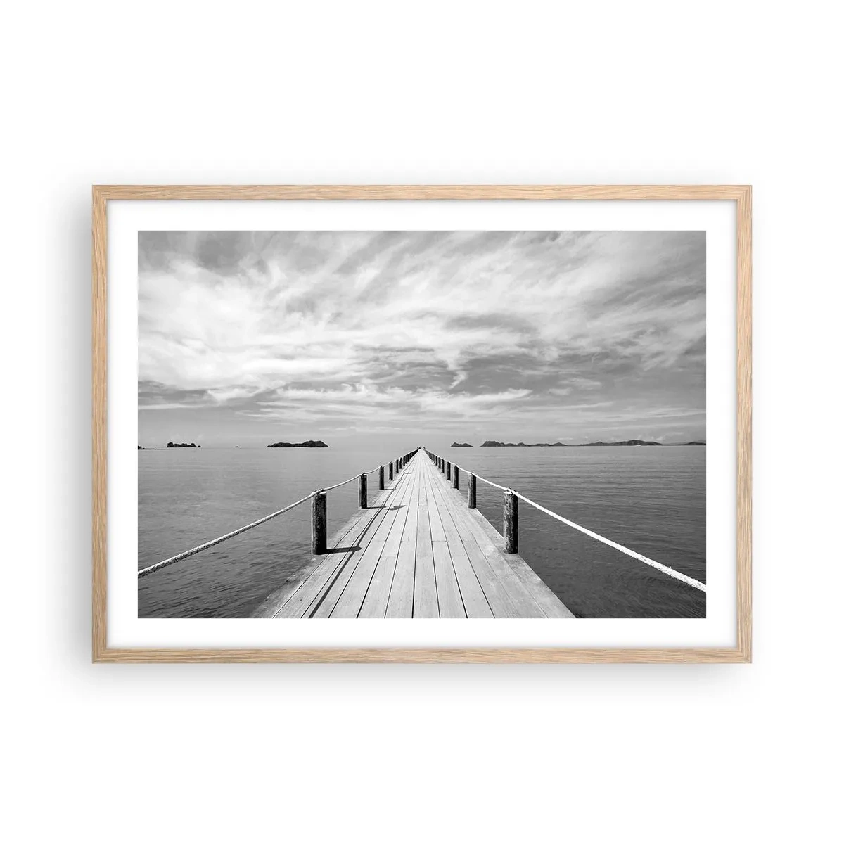 Plakát v rámu světlý dub - Co takhle cesta… - 70x50 cm