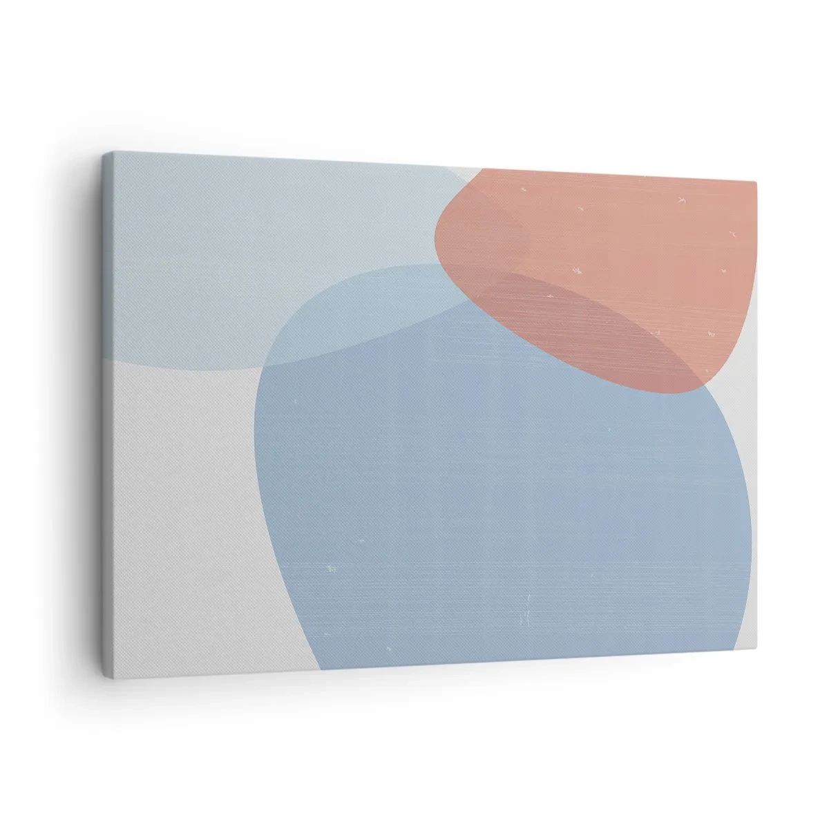 Obraz na plátně - Abstraktní kompozice v pastelových odstínech modré a růžové s organickými tvary. - 70x50cm - Pastelové vztahy - Moderní nástěnná dekorace do obývacího pokoje a ložnice ARTTOR