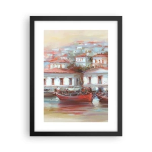 Plakát v černém rámu - Šťastné městečko - 30x40 cm