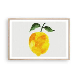 Plakát v rámu světlý dub - Jak poznat chuť slunce - 91x61 cm