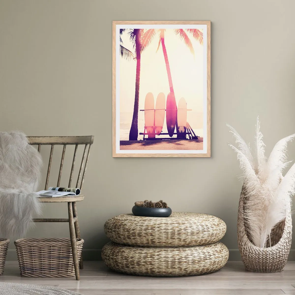 Plakát v rámu světlý dub - Bude to skvělý den - 61x91 cm