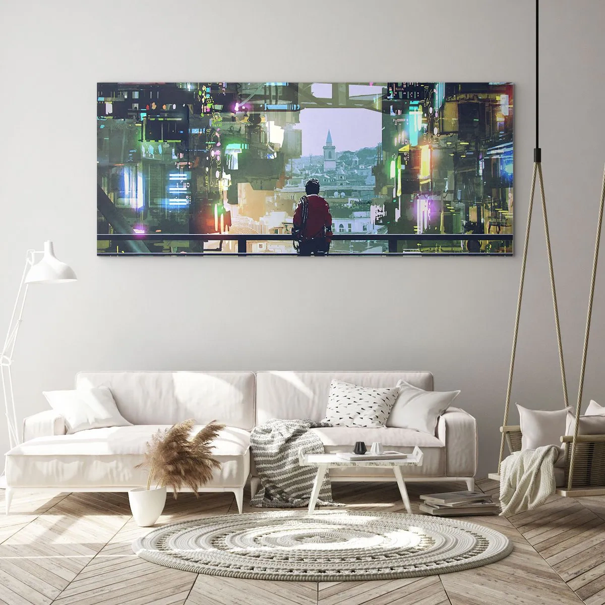 Obraz na skle - Dva světy - 160x50 cm