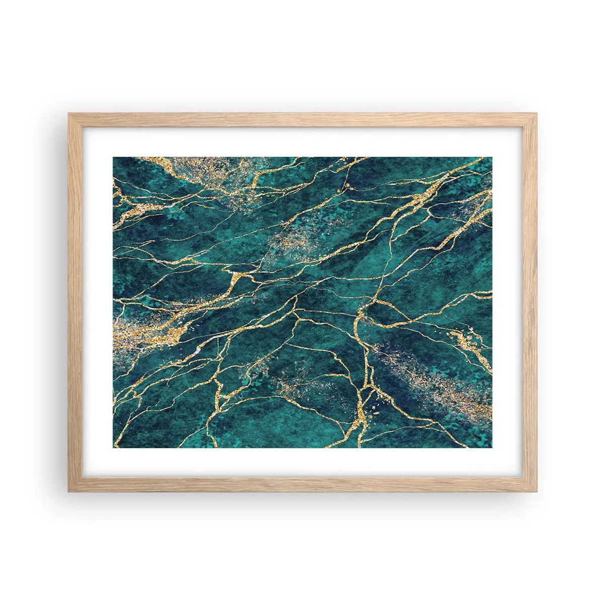 Plakát v rámu světlý dub - Zlatá žíla - 50x40 cm