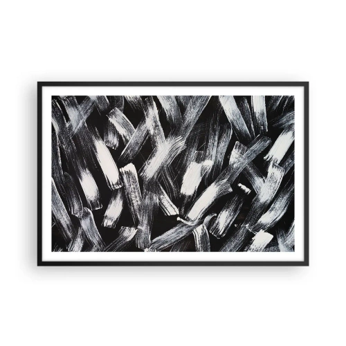 Plakát v černém rámu - Abstrakce v industriálním duchu - 91x61 cm