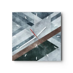 Nástěnné hodiny - Sofistikovaná elegance geometrie - 40x40 cm