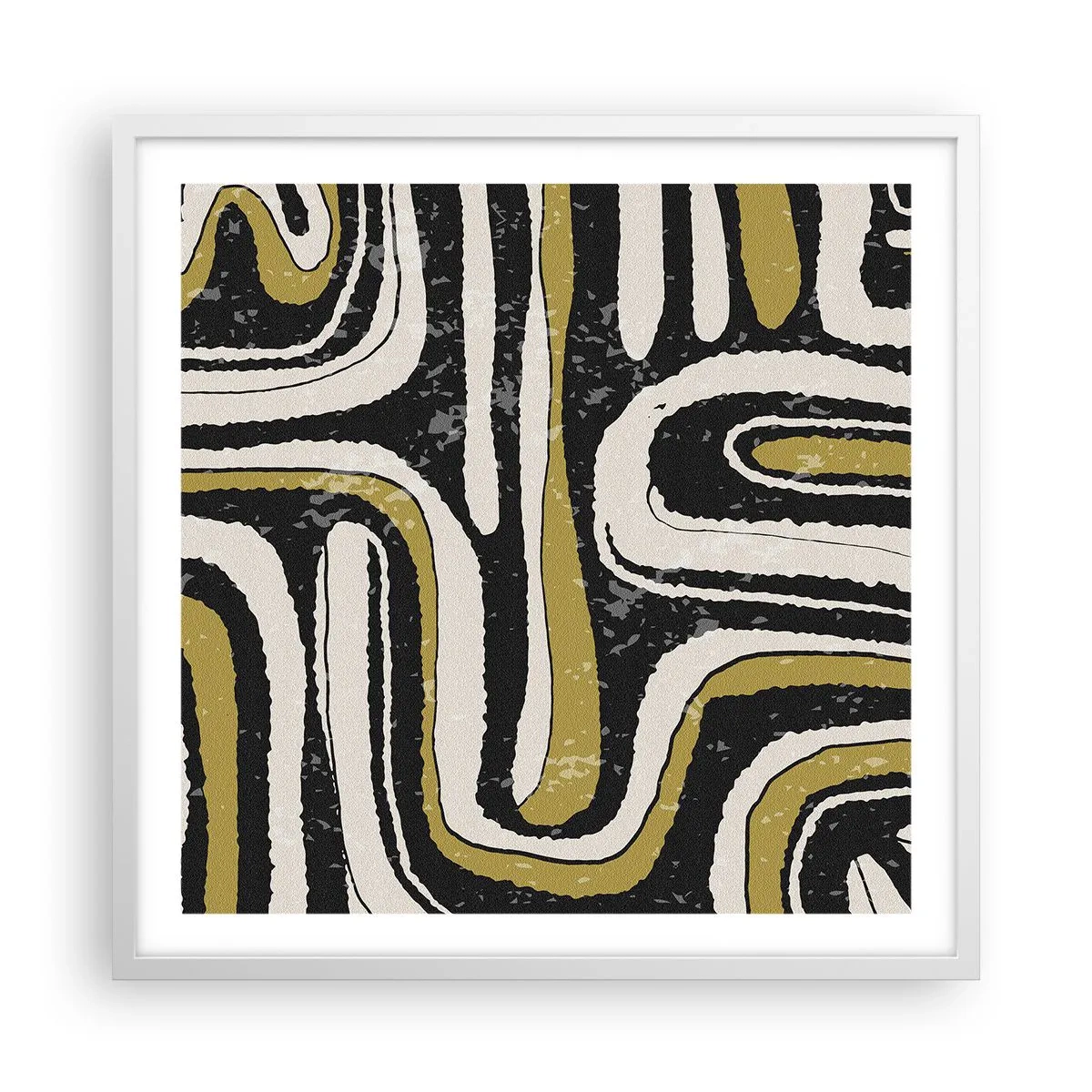 Plakát v bílém rámu - Kompozice: trakty a uličky - 60x60 cm