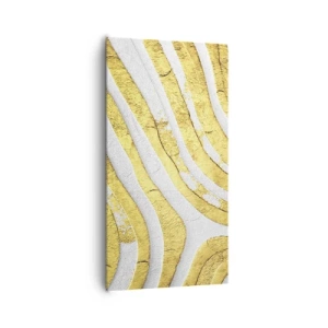 Obraz na plátně - Kompozice v bílé a zlaté - 65x120 cm