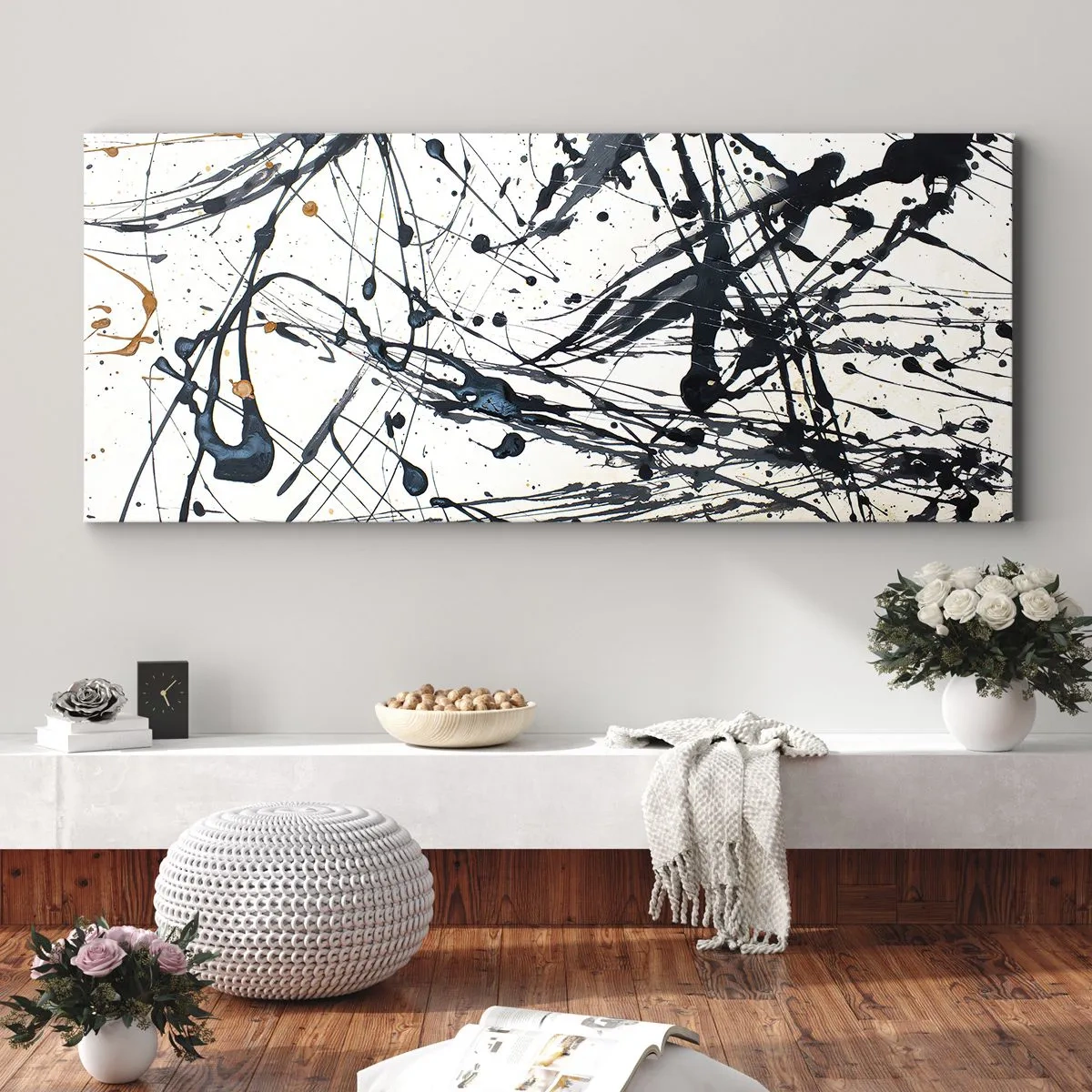 Obraz na plátně - Expresionistická abstrakce - 100x40 cm