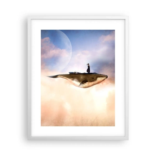 Plakát v bílém rámu - Surrealistická cesta - 40x50 cm