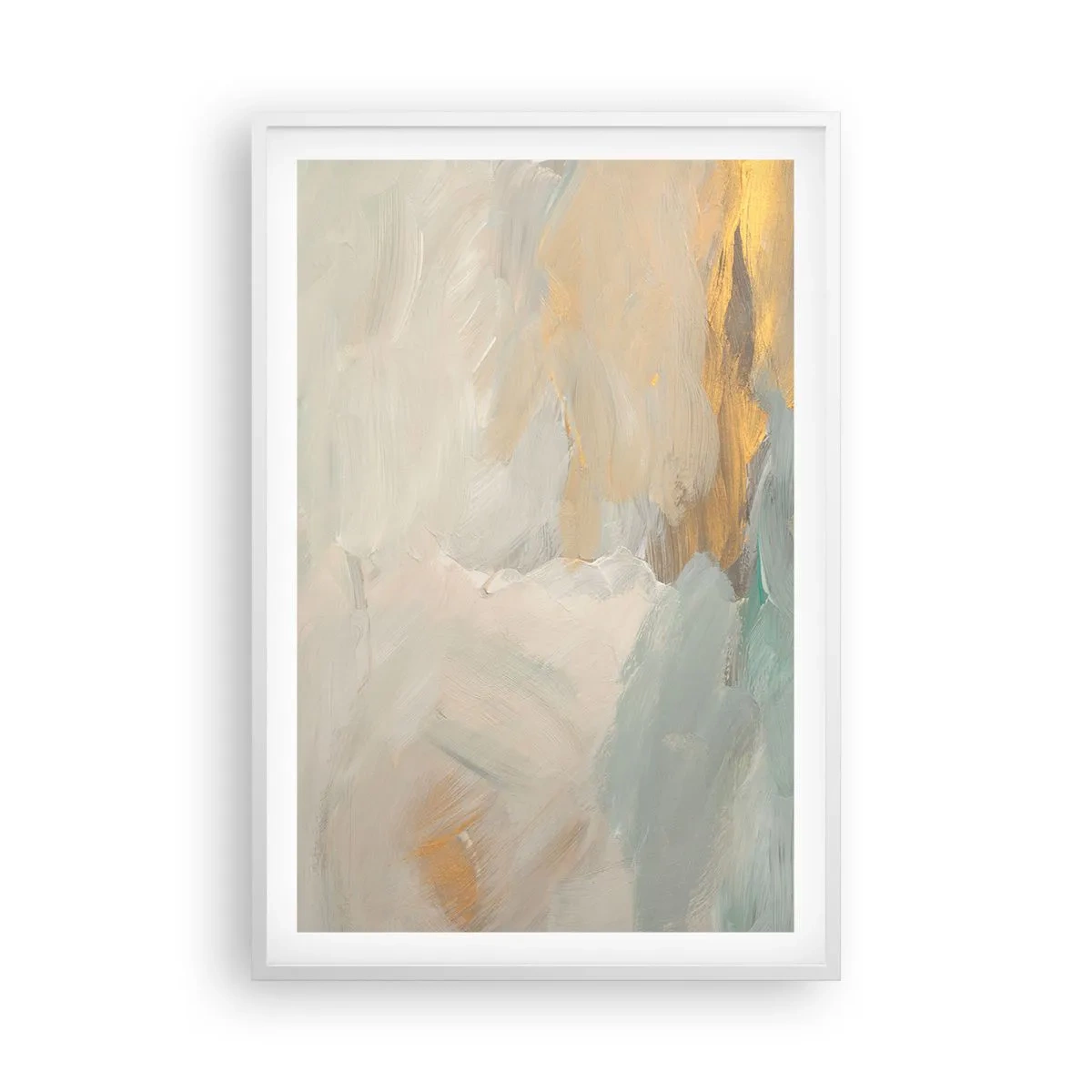 Plakát v bílém rámu - Abstrakce – krajina něhy - 61x91 cm