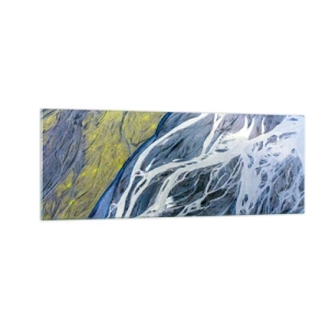 Obraz na skle - Jeskynní malby přírody - 140x50 cm