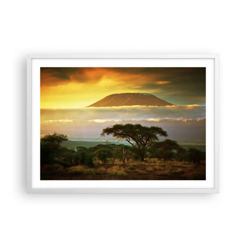 Plakát v bílém rámu - Sen cestovatele - 70x50 cm