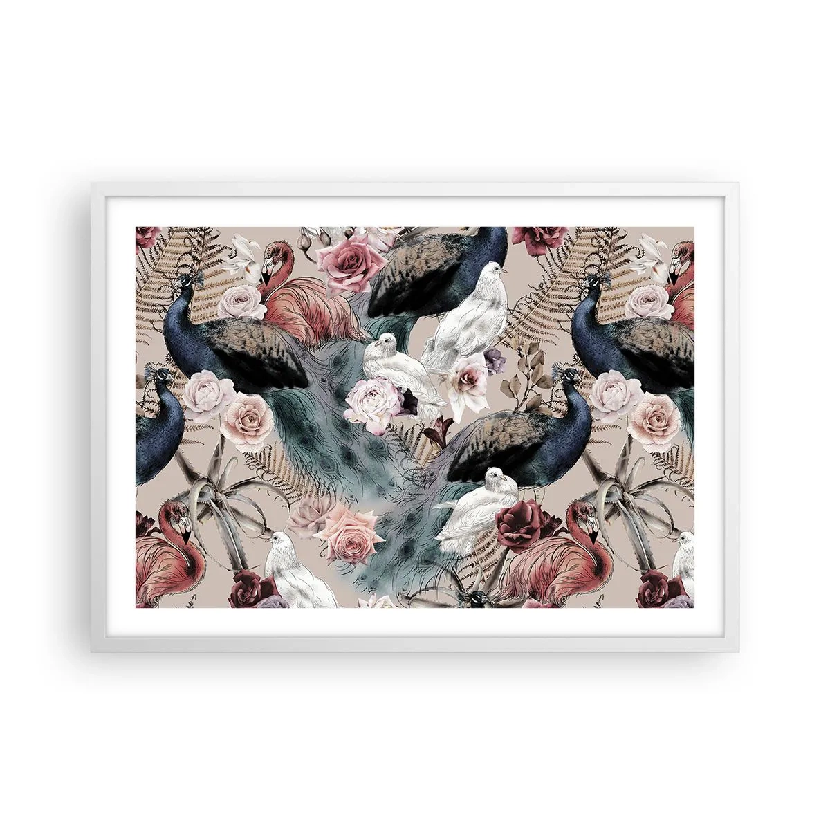 Plakát v bílém rámu - V palácové zahradě - 70x50 cm