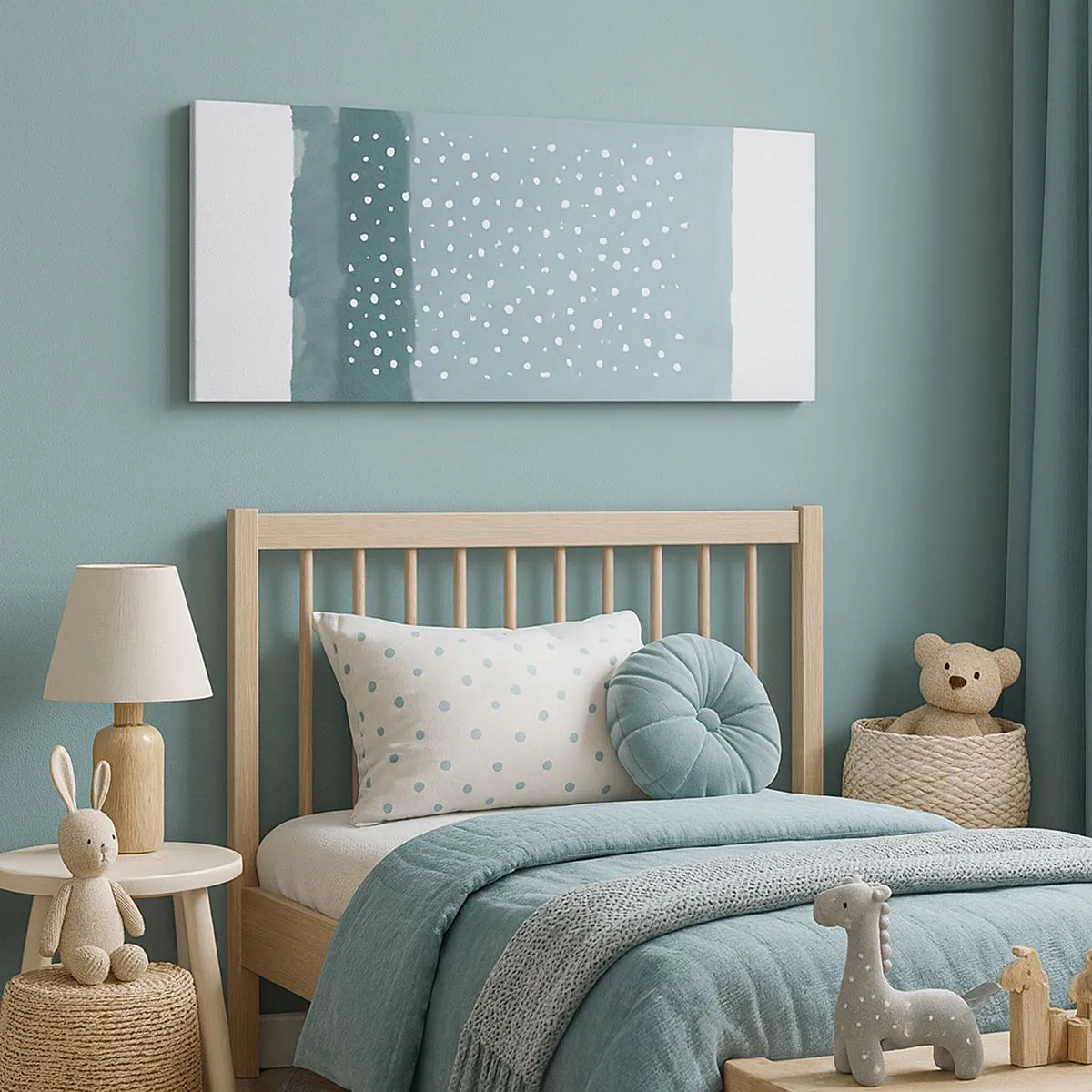 Obraz na plátně - Pěstováno na modři - 100x40 cm