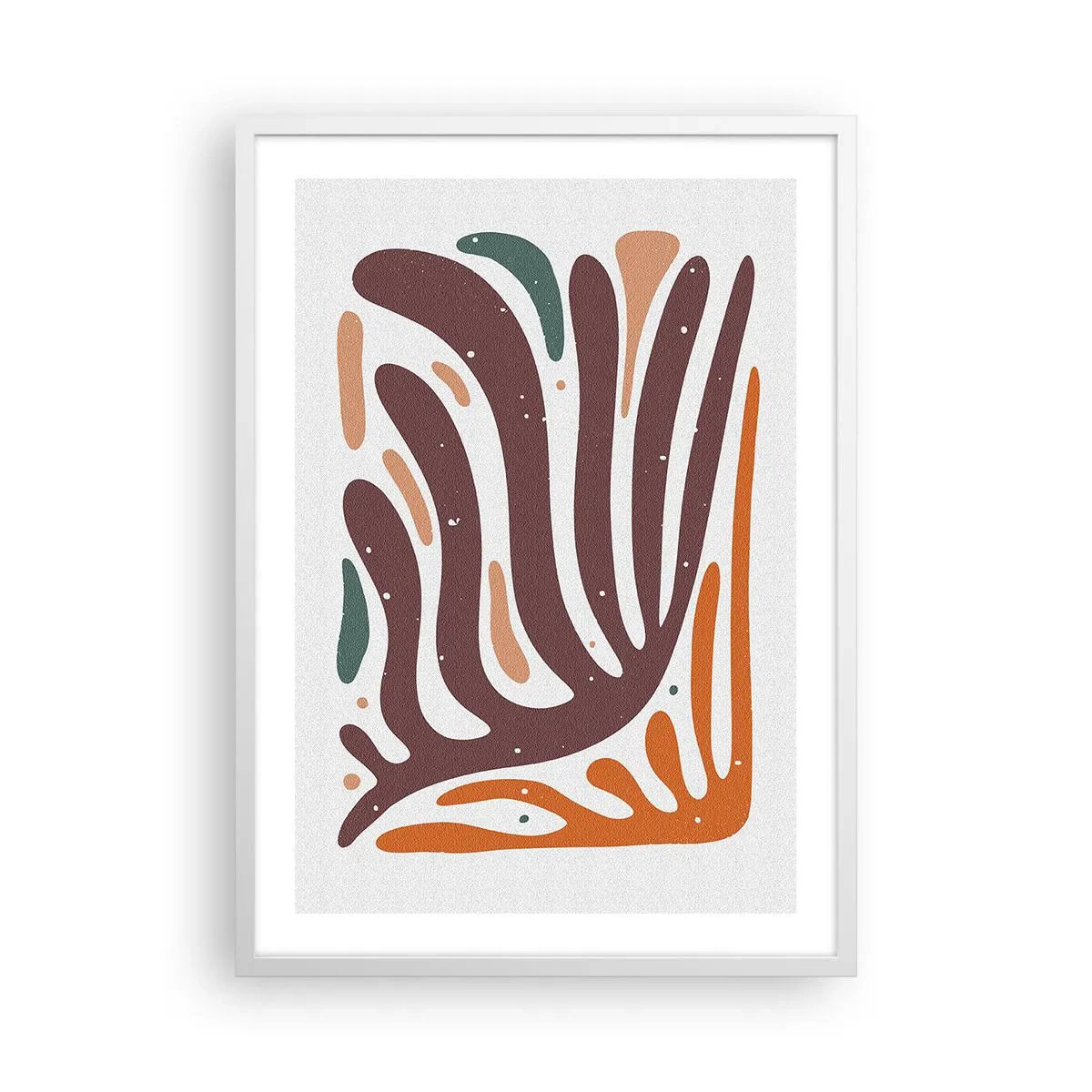 Plakát v bílém rámu - Organická a radiální kompozice - 50x70 cm