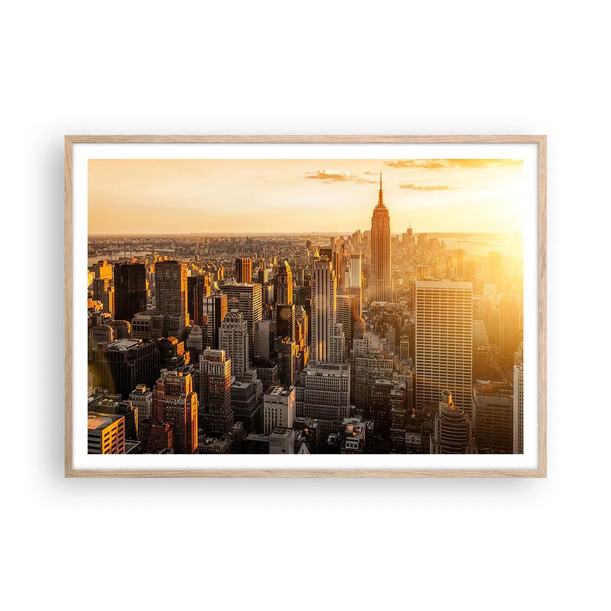 Plakát v rámu světlý dub - Růst na slunci - 100x70 cm