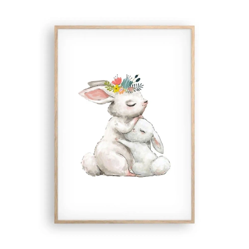 Plakát v rámu světlý dub - Nejlepší je u mámy - 70x100 cm