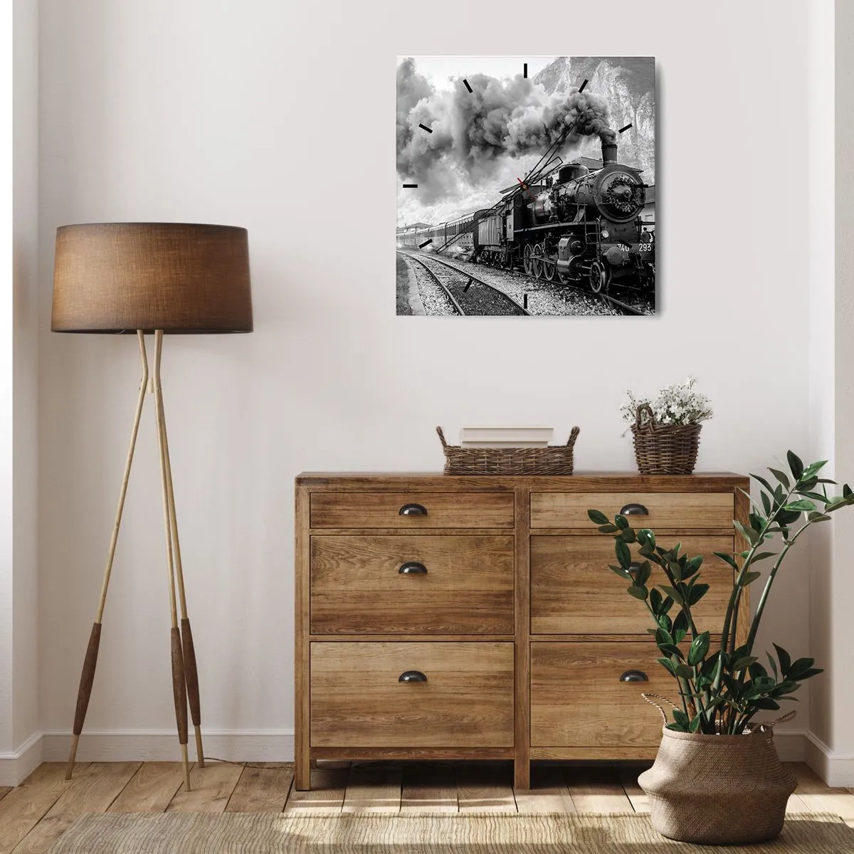 Nástěnné hodiny - Stojí na nádraží… - 40x40 cm