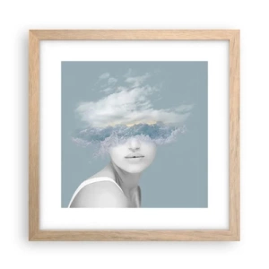 Plakát v rámu světlý dub - S hlavou v oblacích - 30x30 cm