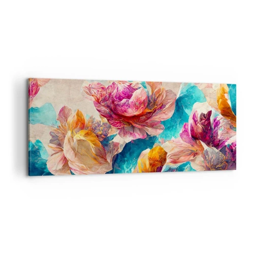 Obraz na plátně - Barevné bohatství kytice - 100x40 cm