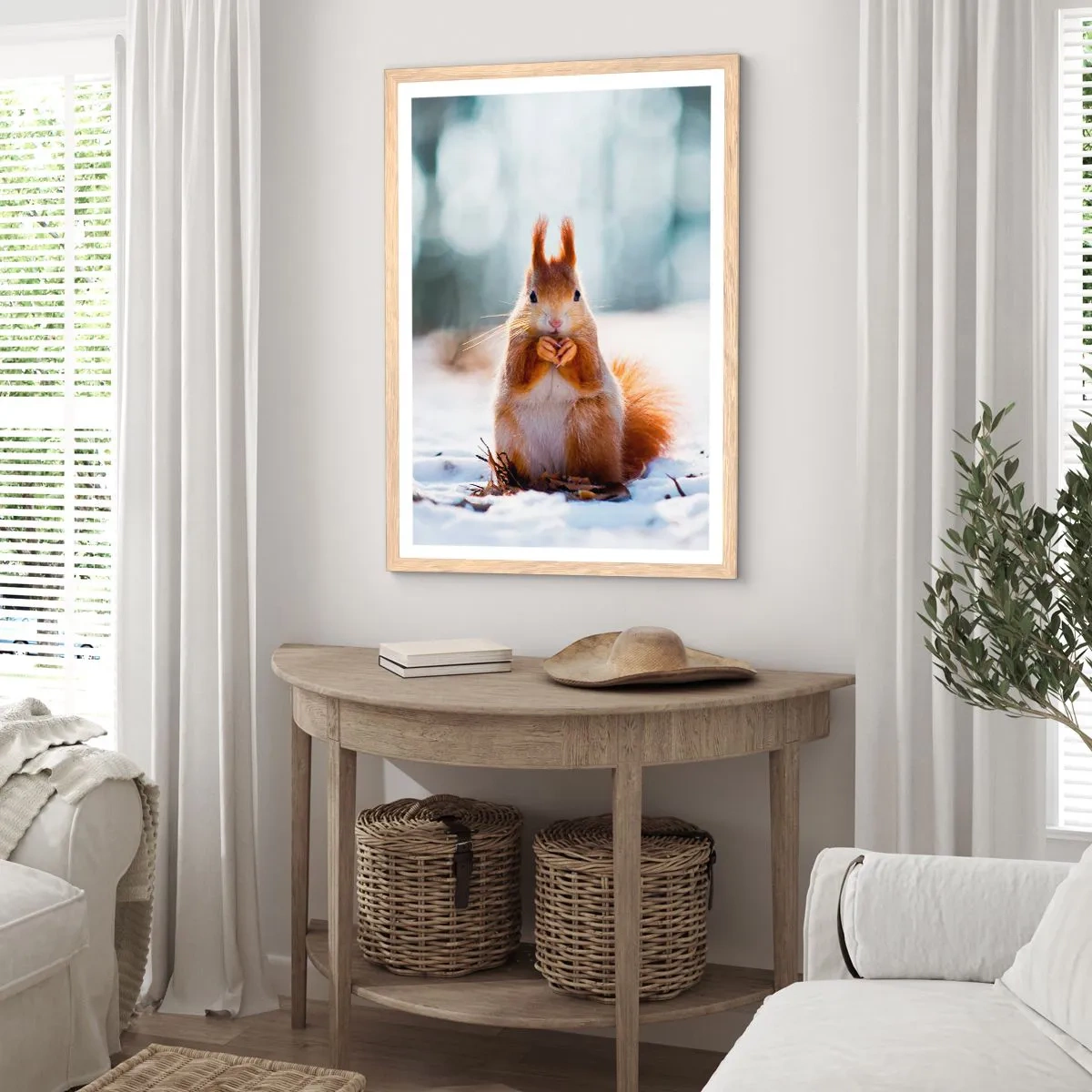 Plakát v rámu světlý dub - Co se tak díváš? - 61x91 cm