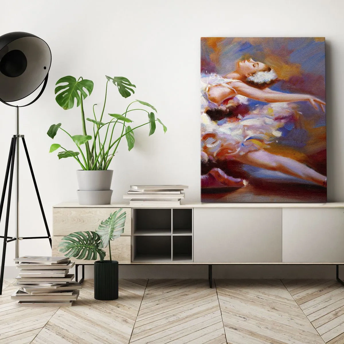 Obraz na plátně - Labutí elegance - 65x120 cm