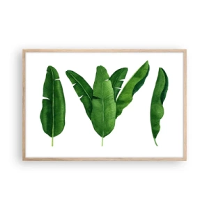 Plakát v rámu světlý dub - Zelená symetrie - 91x61 cm