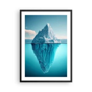 Plakát v černém rámu - Ledovec s viditelnou podvodní částí - 50x70cm - Ledová královna - Moderní nástěnná dekorace do obývacího pokoje a ložnice ARTTOR