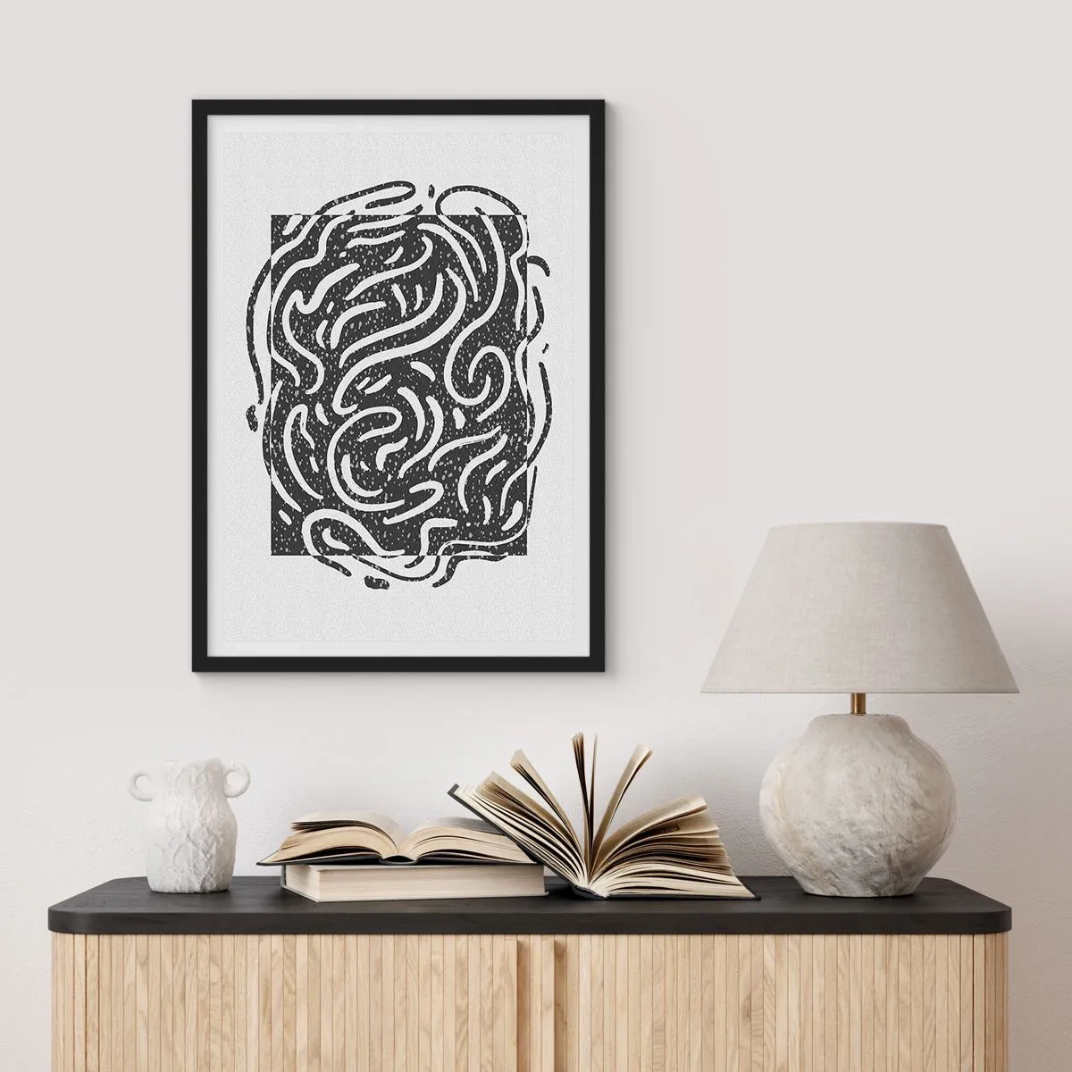 Plakát v černém rámu - Abstrakce: tanec radosti - 40x50 cm