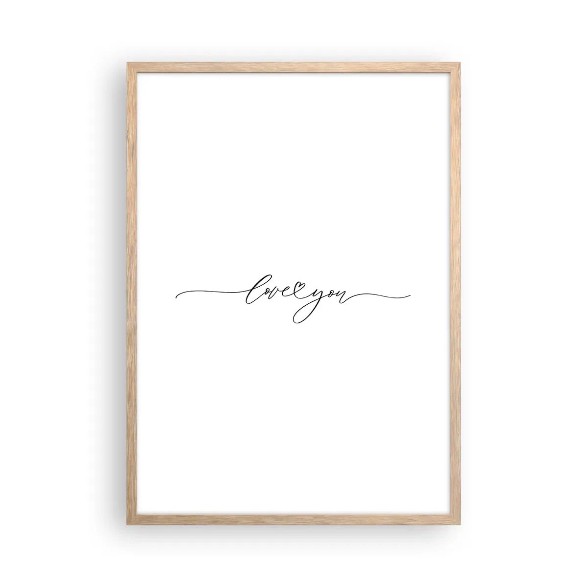 Plakát v rámu světlý dub - Černé na bílém - 50x70 cm