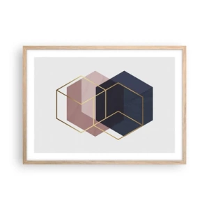 Plakát v rámu světlý dub - Síla jednoduchosti - 70x50 cm