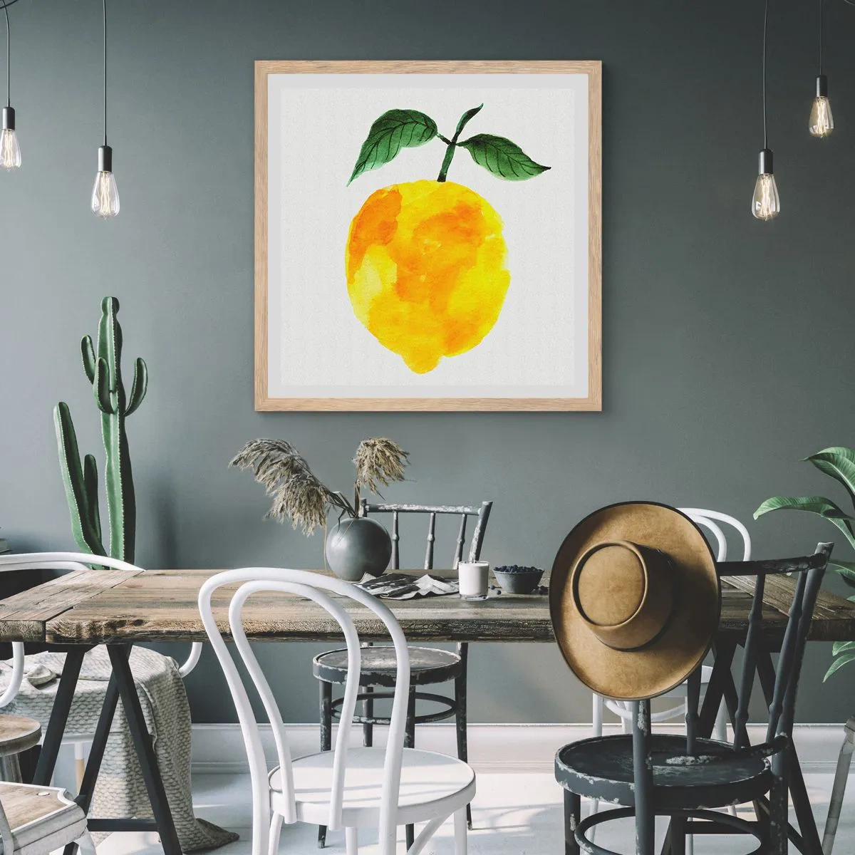 Plakát v rámu světlý dub - Jak poznat chuť slunce - 40x40 cm