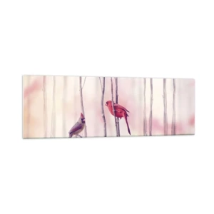 Obraz na skle - Příběh růžového lesa - 160x50 cm