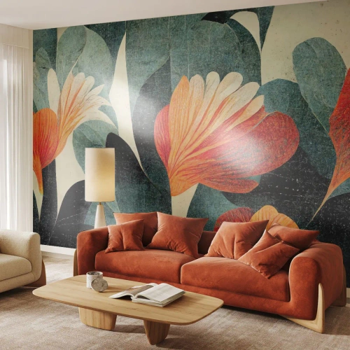 Fototapeta Premium Sand - Tropické horko a chlad zeleně - Botanika, Boho, grunge - 300x210 cm