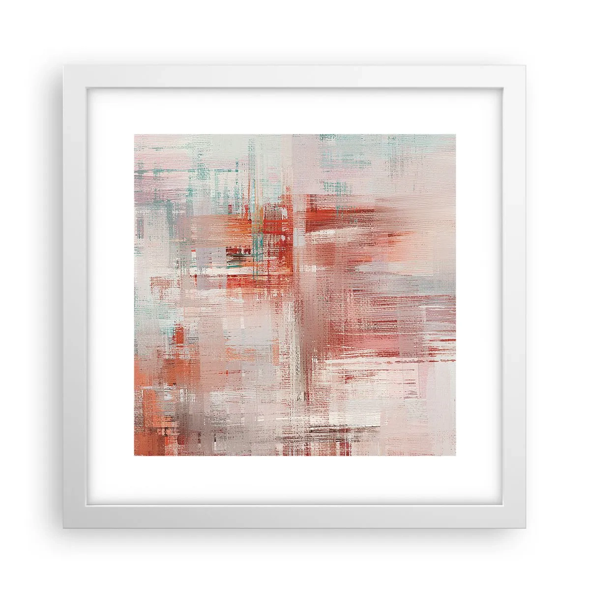 Plakát v bílém rámu - Zamlžené. Ale růžové - 30x30 cm