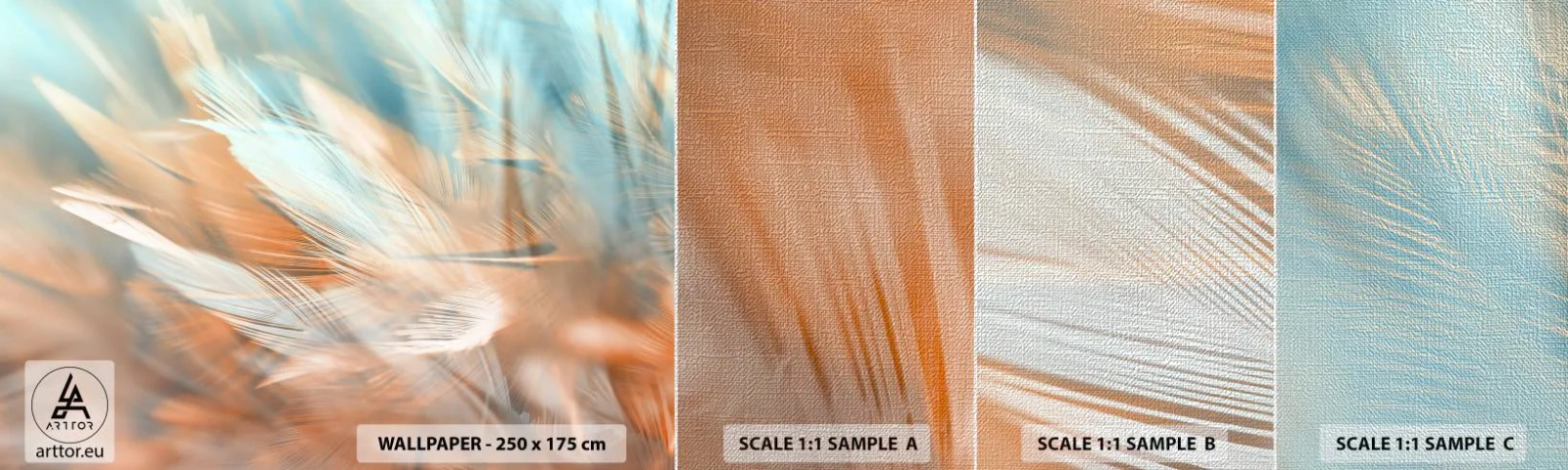 Vzor Fototapety Premium Canvas - V krajině něhy - Jemné, Peří, Minimalismus - 100x30 cm