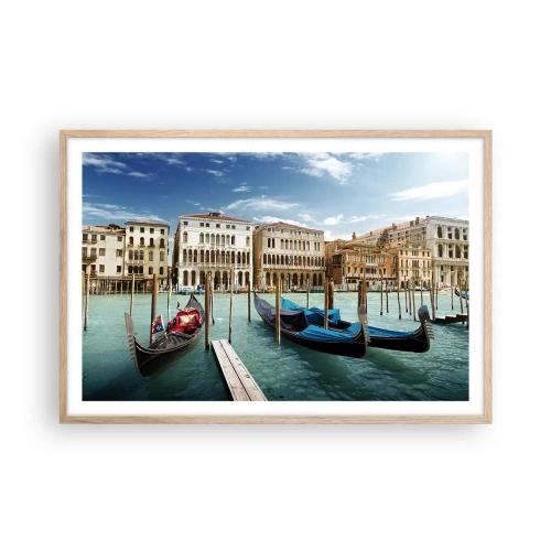 Plakát v rámu světlý dub - Paláce v modři - 91x61 cm
